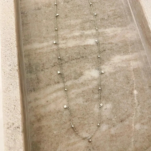 925 Sterling Silver Dainty Bead Necklace Satellite Chain Choker Necklace - Picture 2 of 7